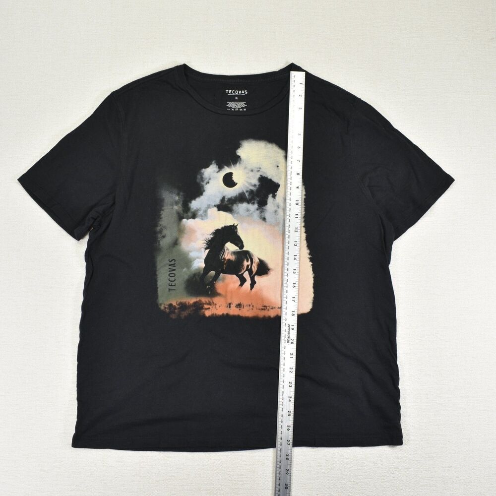 Tecovas Shirt Mens XL Black Wild Horse Moon Graphic Short Sleeve Western Tee - Picture 5 of 6